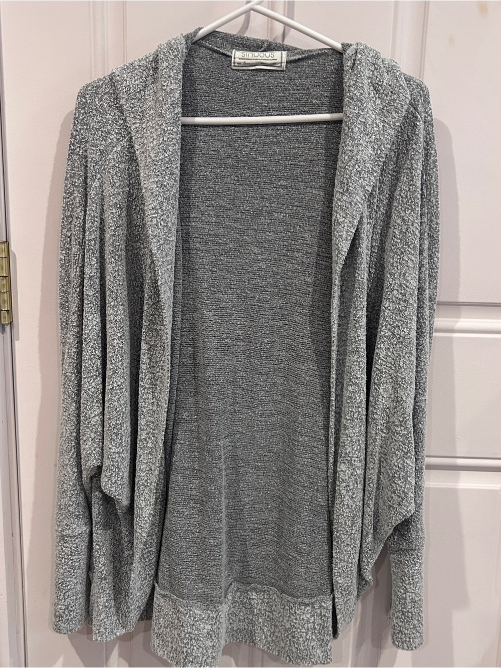 Sincerely Jules Open-Front Hooded Cardigan in Gray